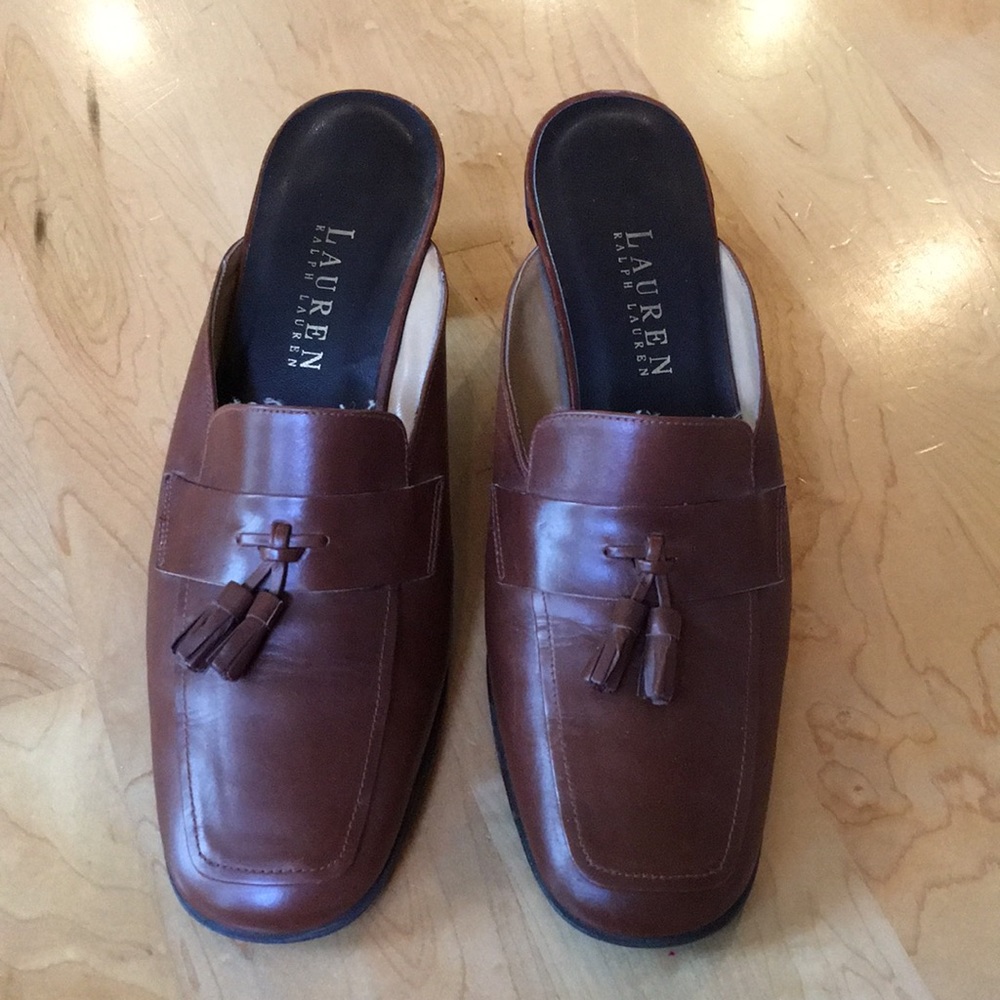 LRL Lauren Ralph Lauren | Leather Loafer Mules - Picture 3 of 12